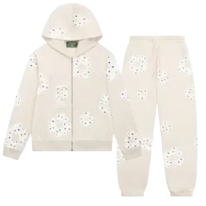 Denim Tears Rhinestone Cotton Wreath Tracksuit Oatmeal