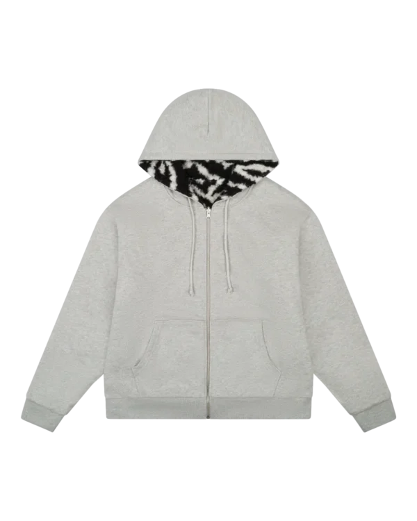 Denim Tears Zebra Shearling Lined Reversible Zip Hoodie