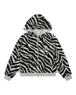 Denim Tears Zebra Shearling Lined Reversible Zip Hoodie