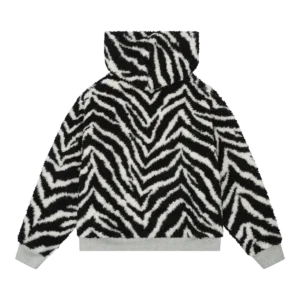 Denim Tears Zebra Shearling Lined Reversible Zip Hoodie